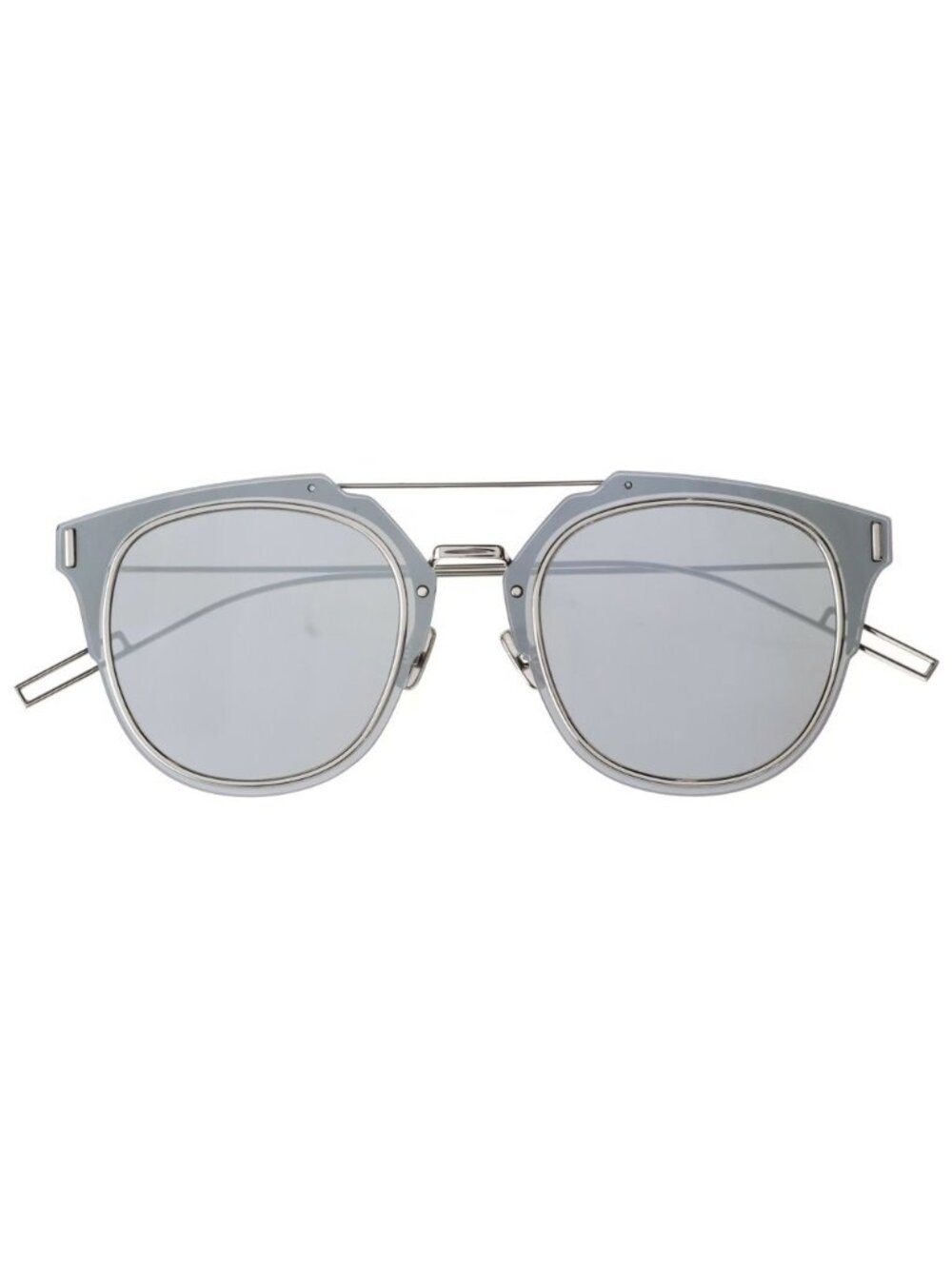 Dior Homme Metal Frame Flat Lens Sunglasses Eyewear 65 Black Silver